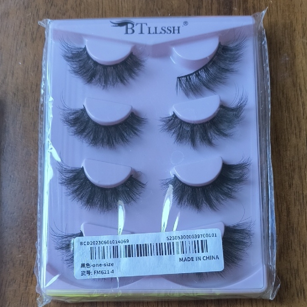 BTLLSSH 5-Pair Faux Mink False Eyelashes - Black